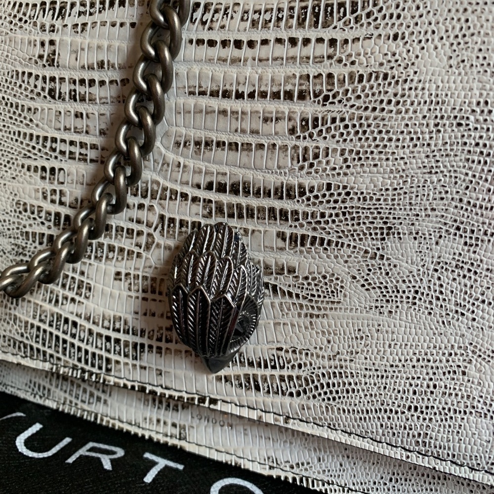 SOLD⛔️Authentic KURT GEIGER LONDON Lizard embossed leather medium flap Crosby - Picture 12 of 15
